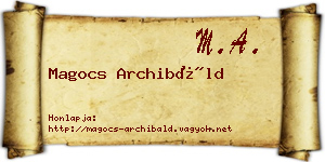 Magocs Archibáld névjegykártya